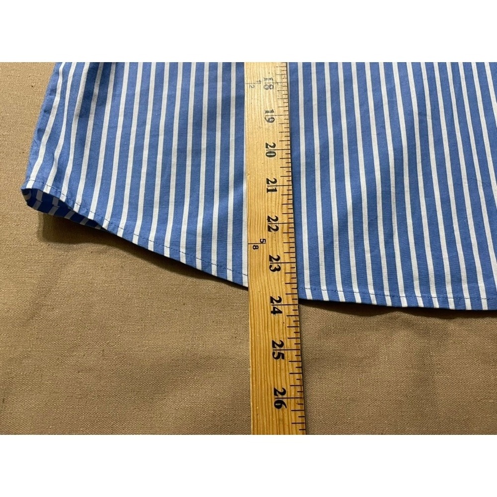 J. Crew Factory Striped Short Sleeve Poplin Popover Top Sz M Sustainable Cotton - Picture 3 of 7